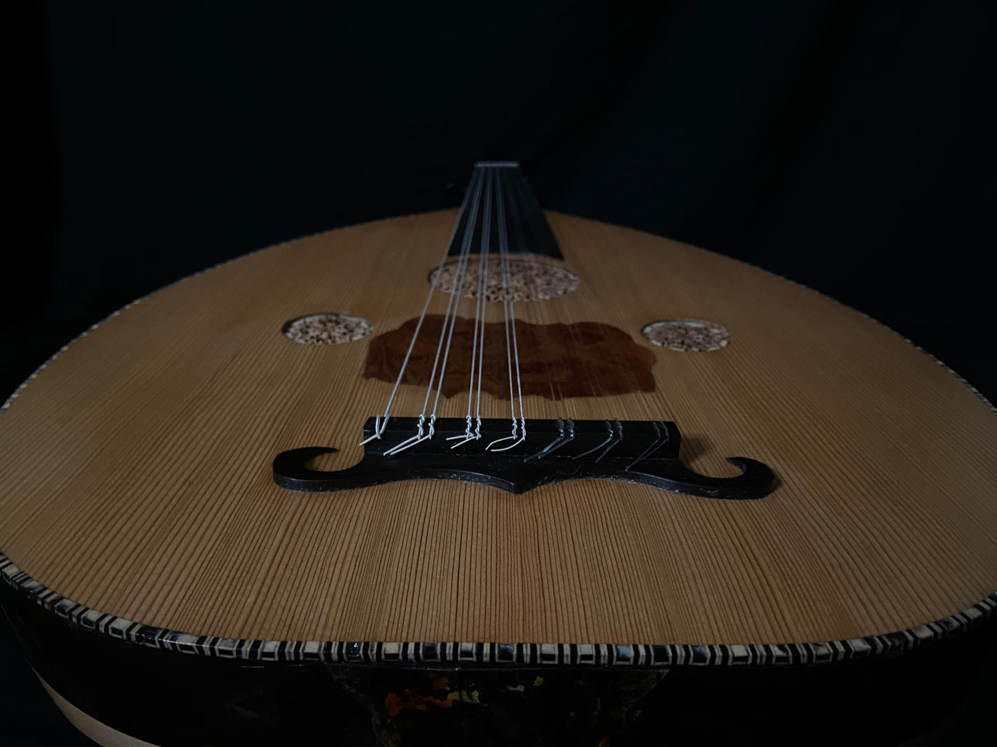 Anfertigung OUD  old Spruce or Cedar Model & Special flamed wood, Rosewood, ..